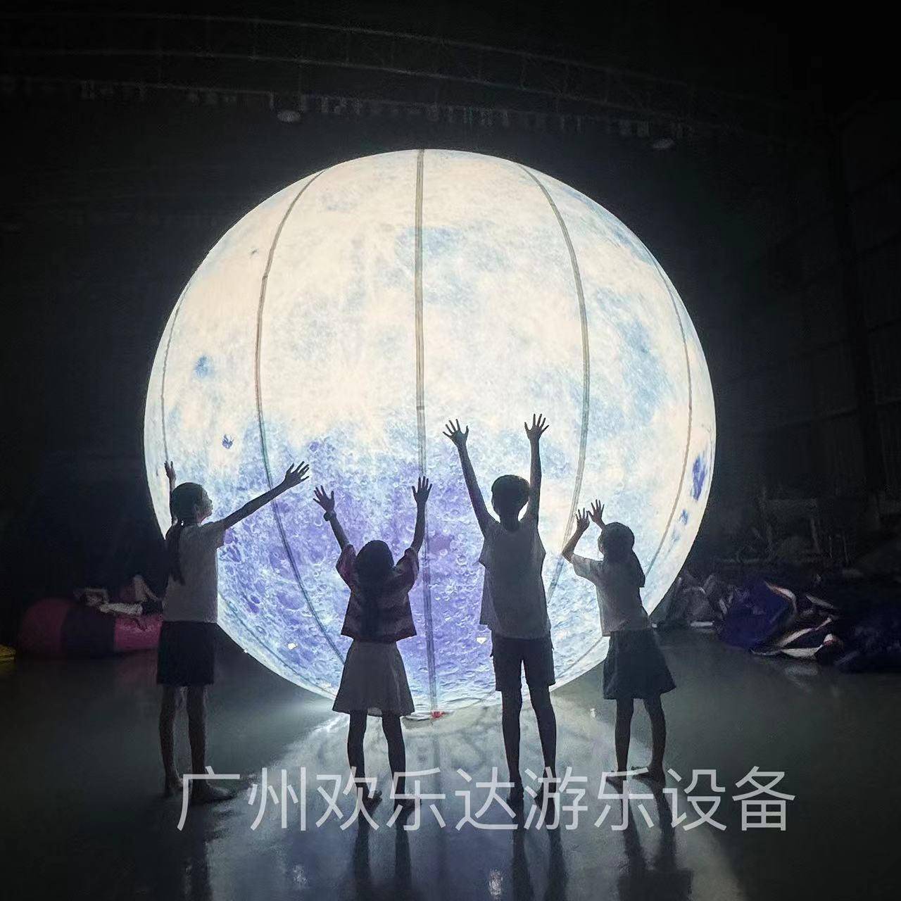 大型充气发光月球卡通气球模型商场广告装饰仿真地球悬挂灯