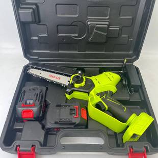 电锯 迷你6寸电链锯家用小型手持手提锂电锯电动锯伐木工具充电式