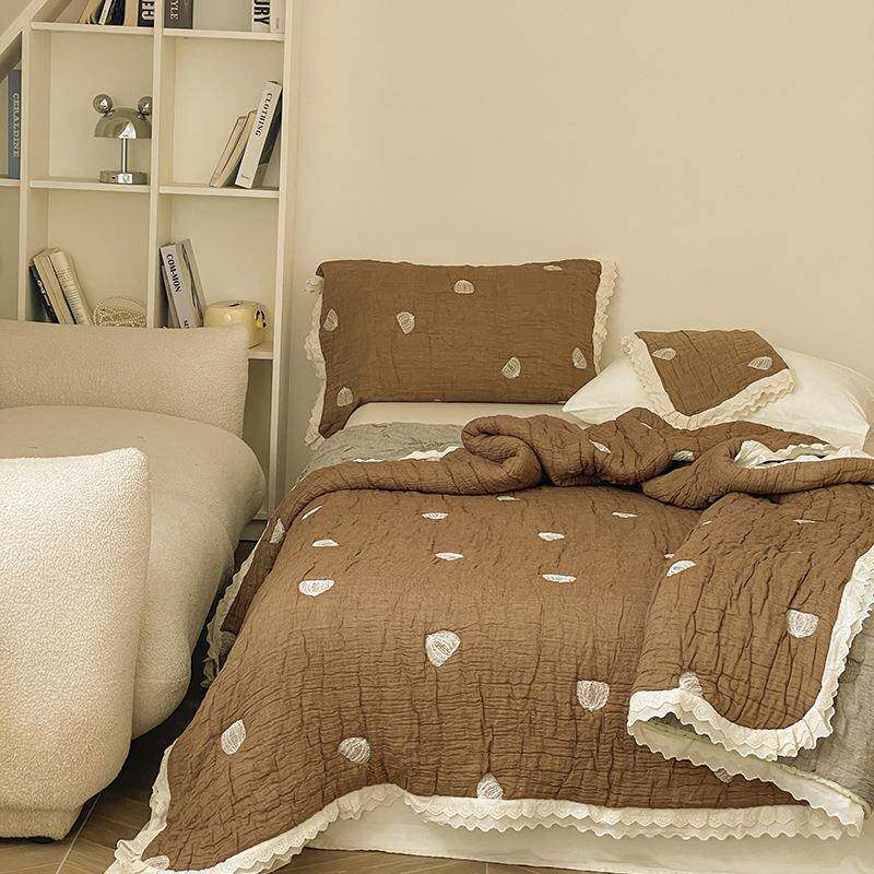 式十层纱布棉花糖春双秋泡芙被可水洗单人类色织提花韩JCQ被A子