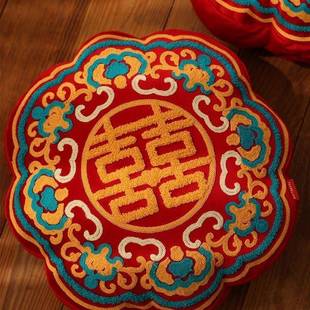喜字枕结婚HLL抱一婚庆婚房布置红压床色靠垫对订婚新婚电商