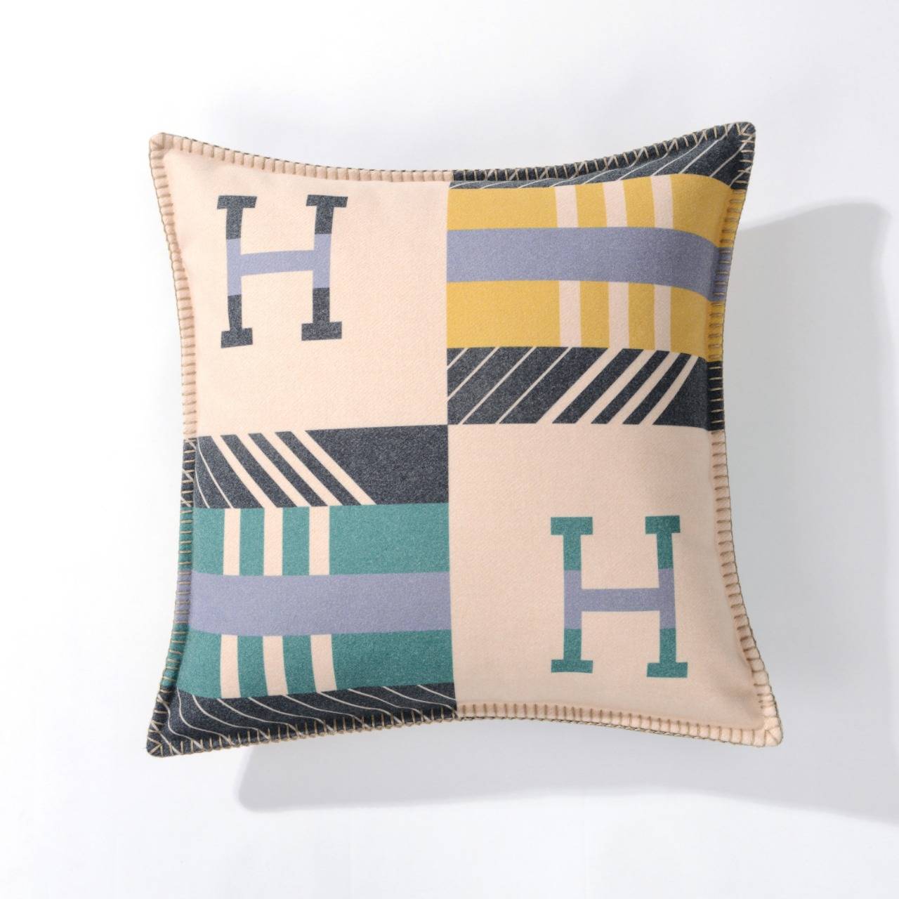 美式奢华高端品质羊毛呢锁边印花抱枕靠垫沙发毯盖毯配套系列