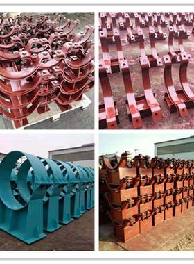 T型管托热力管道滑动箍限位支架卡固定JU型式管YUD托4大管管夹式