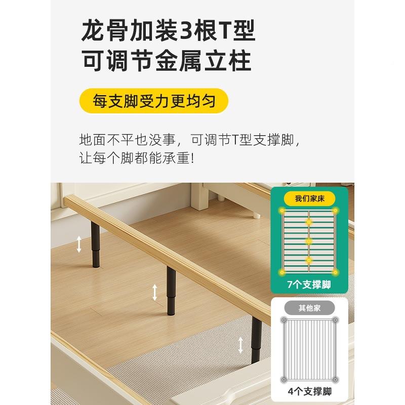 实木床60145809现代简约白色卧室单8人1.双人主儿童床1米35静音男