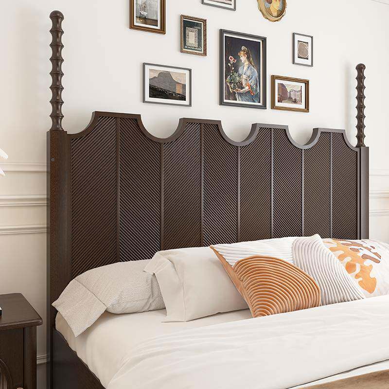 古风中美式OHE实木大床法式雕花床主卧双人床美床式轻复古简约婚