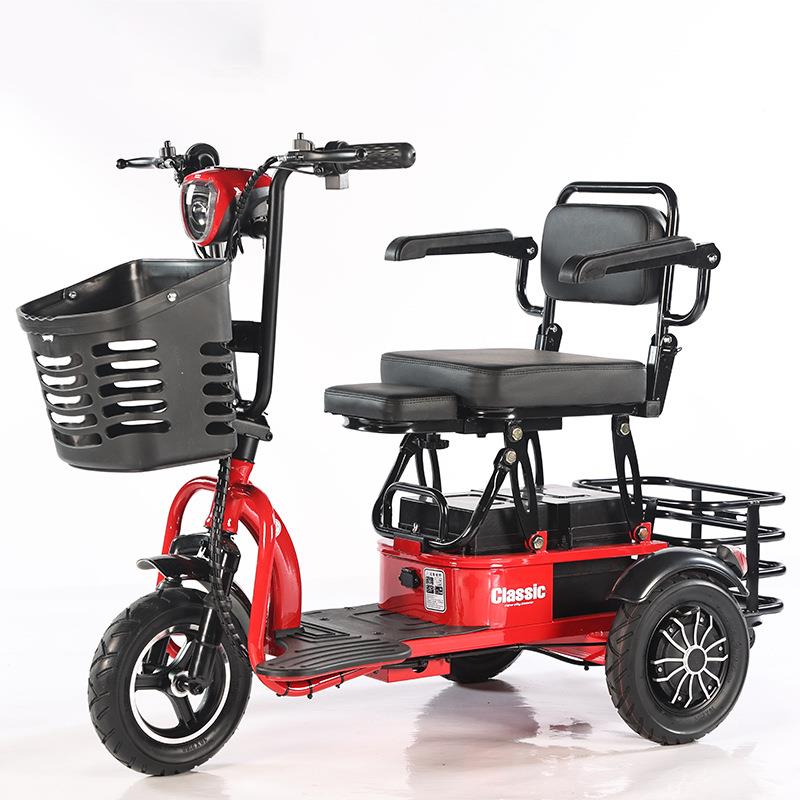 电动三车老菜年代步车轮折叠电动三轮车亲子单车遛车弯车买男ZMD