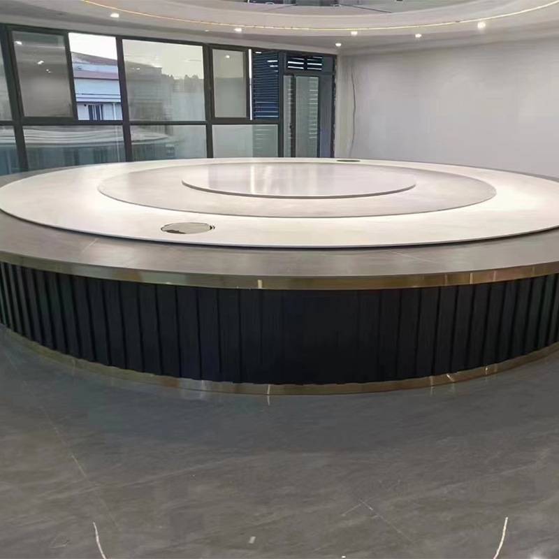 圆形岩板餐桌餐厅饭店包厢中式岩板酒店餐桌圆桌8至20人餐桌餐椅