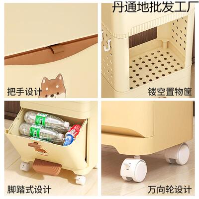 日式厨房圾桶UTF类家用移动立式收盖纳分双层大号带大容量干湿分