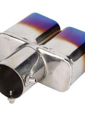 双锈排方口汽车不钢喉尾直UTN款弯款加管厚镜面烤蓝尾喉排气消声