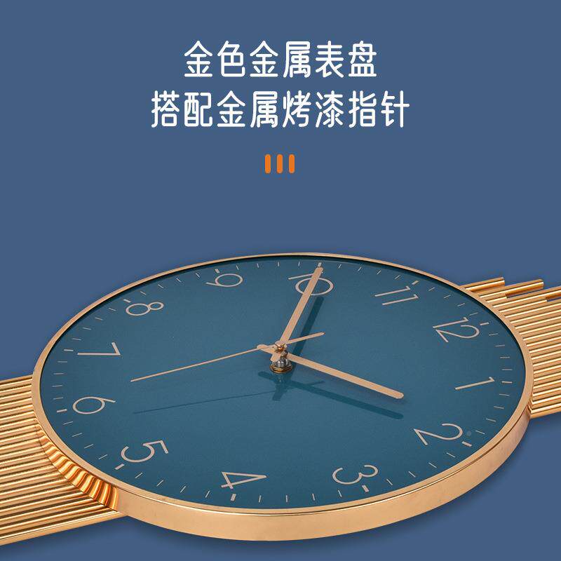 轻奢创意客厅静挂钟家居装音CKV饰墙壁挂表工艺时石钟现代约简英