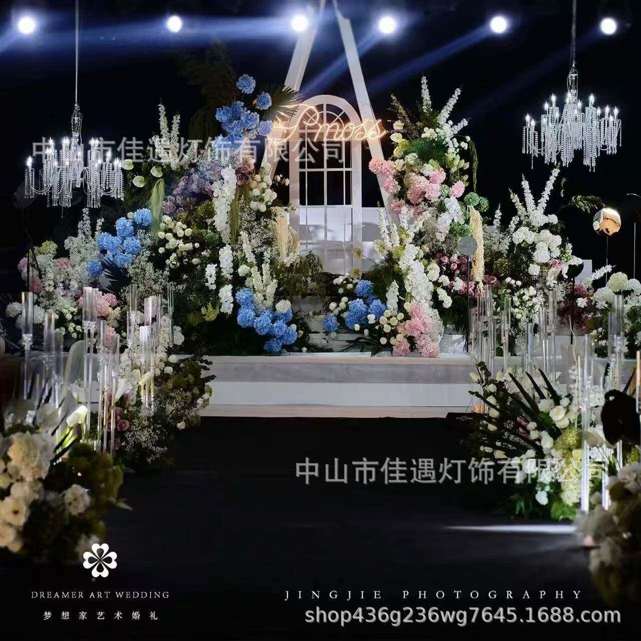 621厂供家直新款水晶灯吊灯大堂婚吊庆电镀法式仪式亭装饰婚礼堂