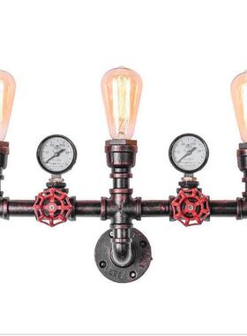 欧美式复古工床业风铁餐厅酒吧过道墙壁饰头74600创装意水管管壁