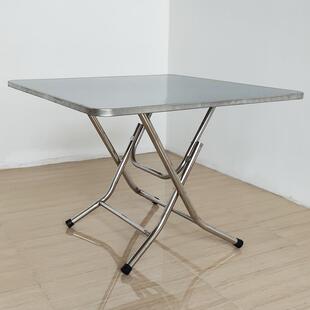 R1.米1不锈钢折叠桌2HEB餐桌家用吃饭6圆形大圆桌面方可收折活动