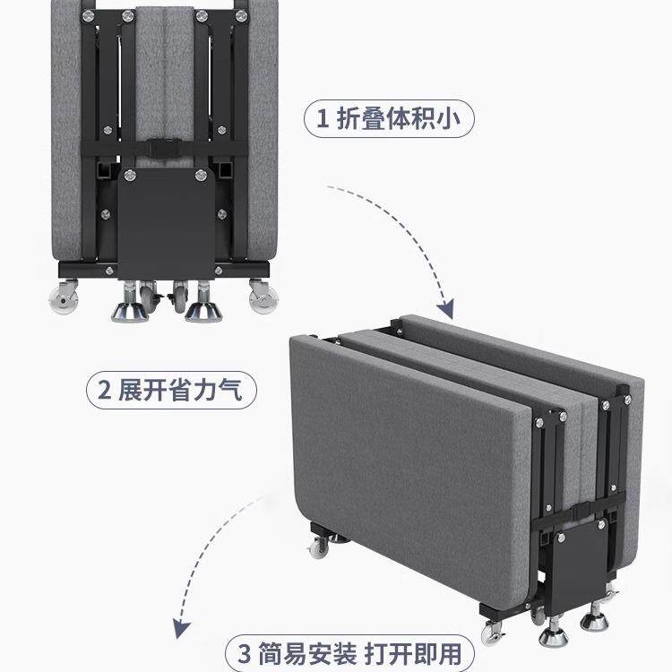 折床单人办公室睡成人简易便携QPX陪护四午折床家用硬床板躺叠椅