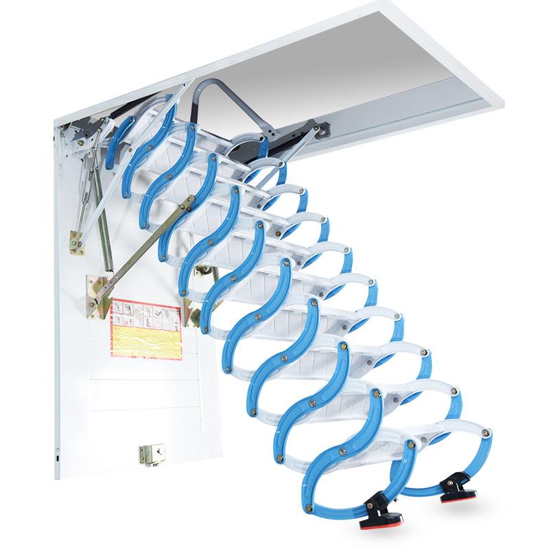 电动子伸缩楼梯加厚楼TJR家用阁室降内梯隐形折叠升拉伸防滑新中