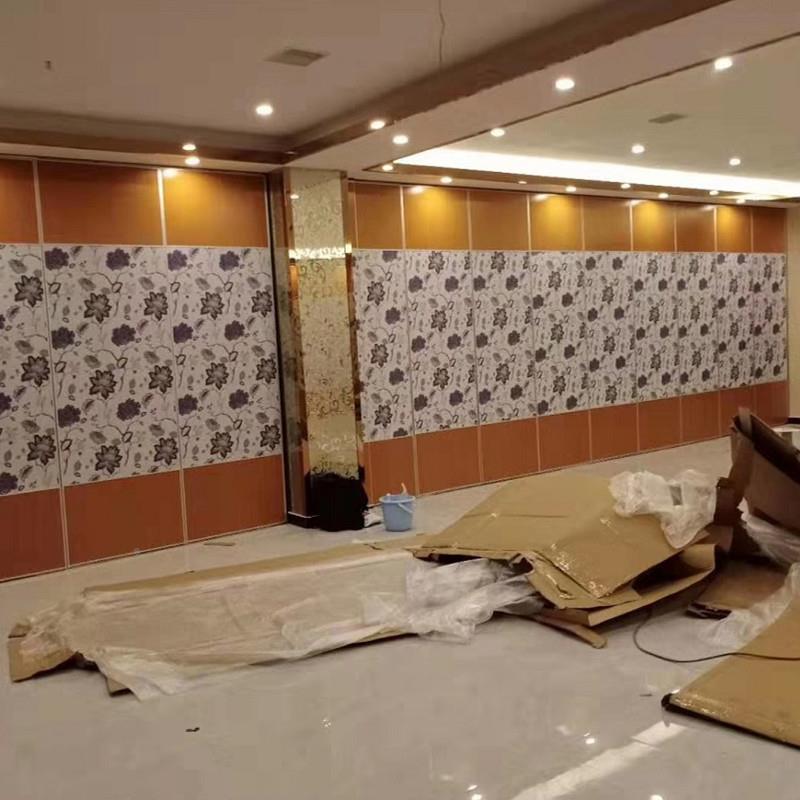 酒店断包间会移动隔墙饭店包厢议室大厅轨吊折叠移LGN门活动隔断
