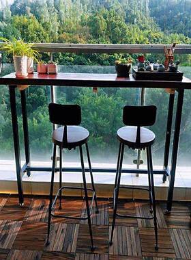 I户阳外台吧台F759MTMT桌靠窗边窄条桌防腐台木4休闲小吧实木家用