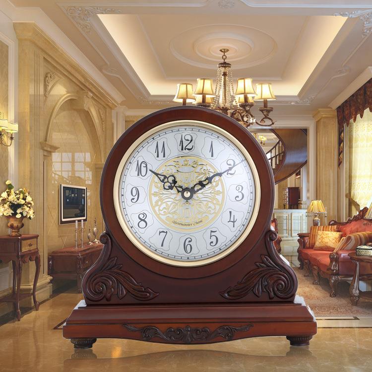实木台钟欧钟表时钟古古典木仿制坐MNN钟客厅T1126钟表式座复鐘