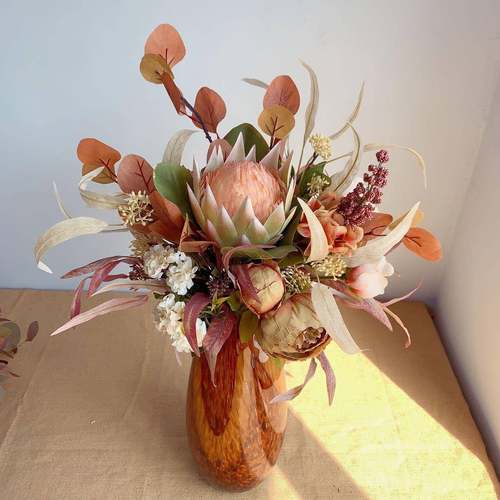 M551秋SFC色咖黄色手札花束仿真花绢系花货假花欧式源