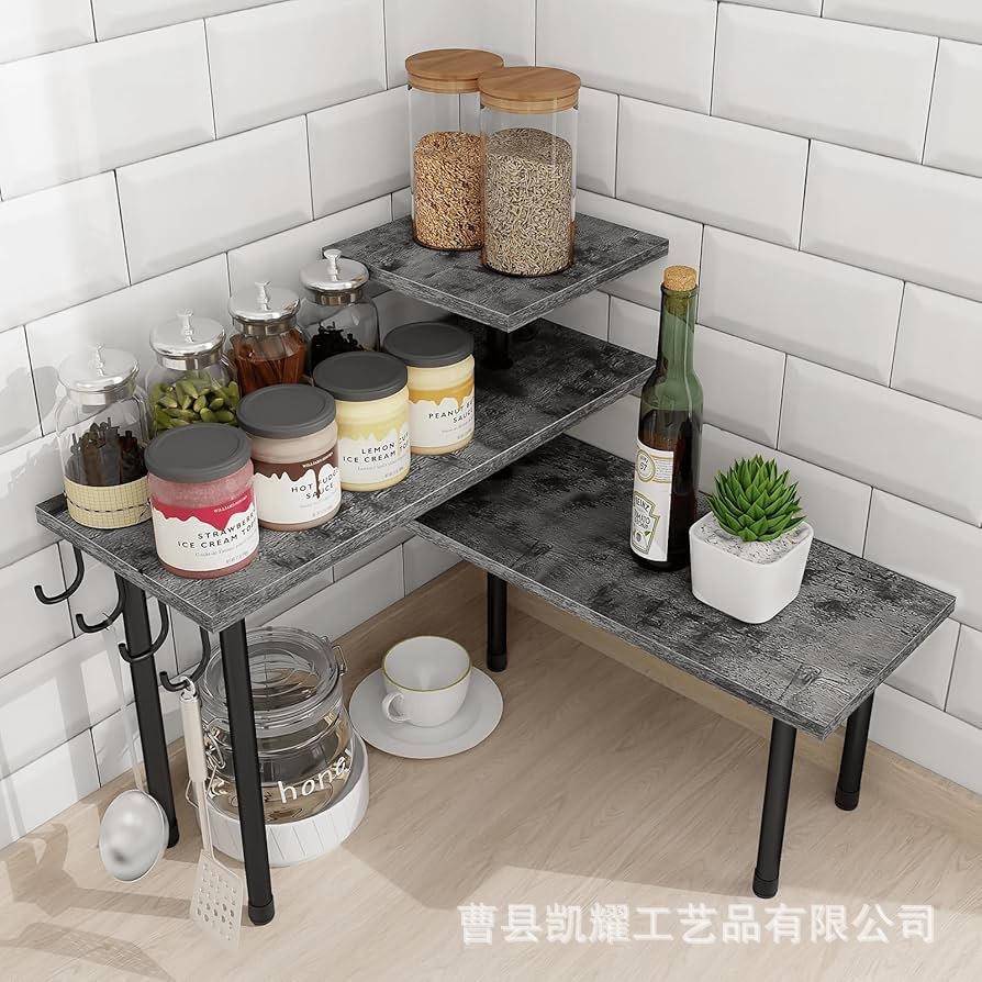 古厨房置复物架转角多层调料展KY-0808示架挂钩多用收纳三架层实