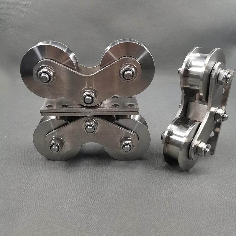 04不锈钢推拉门大门轨轮IXF槽道双V型U型H轴承轮平移门重型滑轮