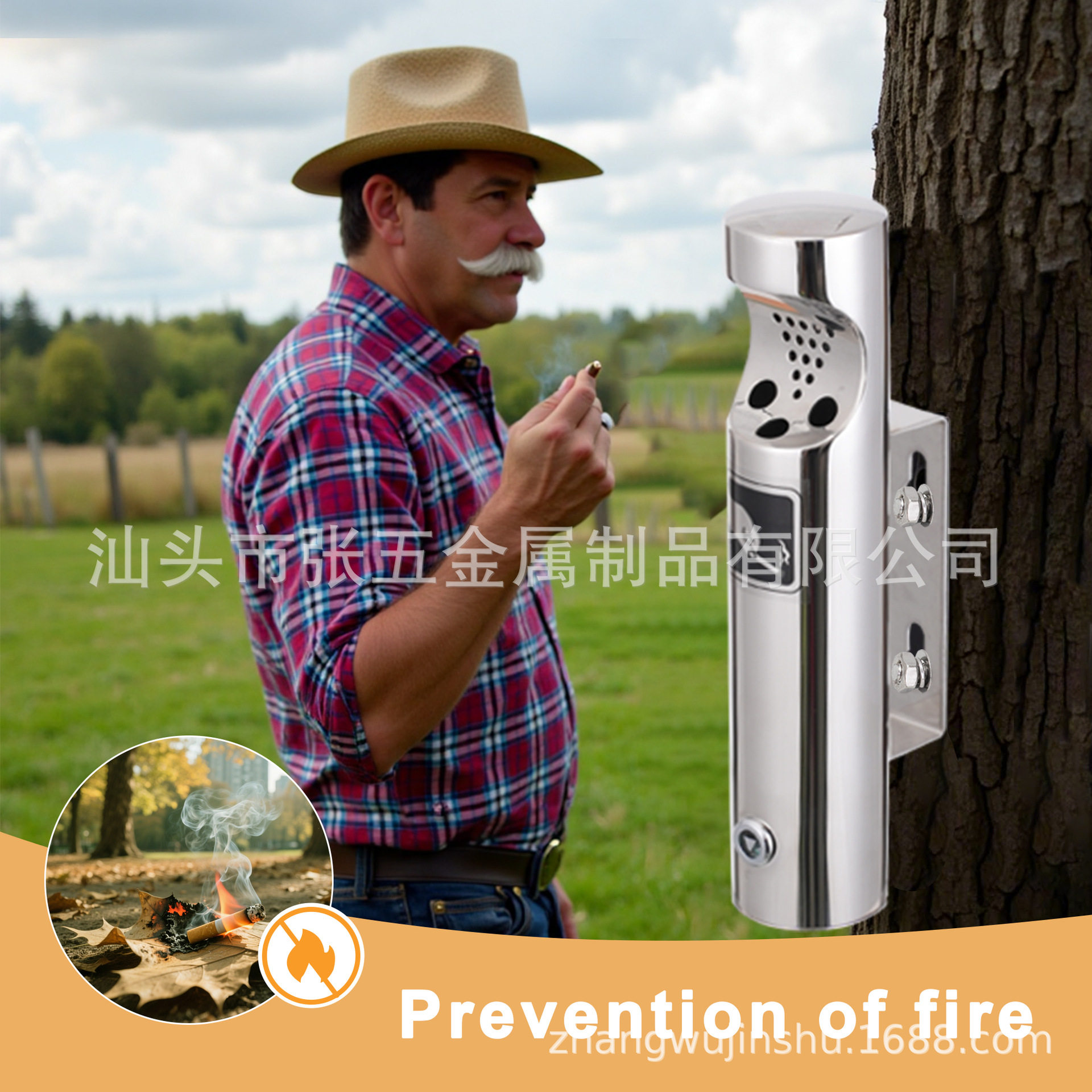 商场室外不锈钢灭烟柱户外立式烟灰柱筒挂墙烟灰缸吸烟区烟蒂柱