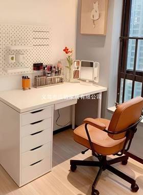 电桌NDN脑桌子卧室简易双人长条书学桌带抽屉习桌办面公桌化妆桌
