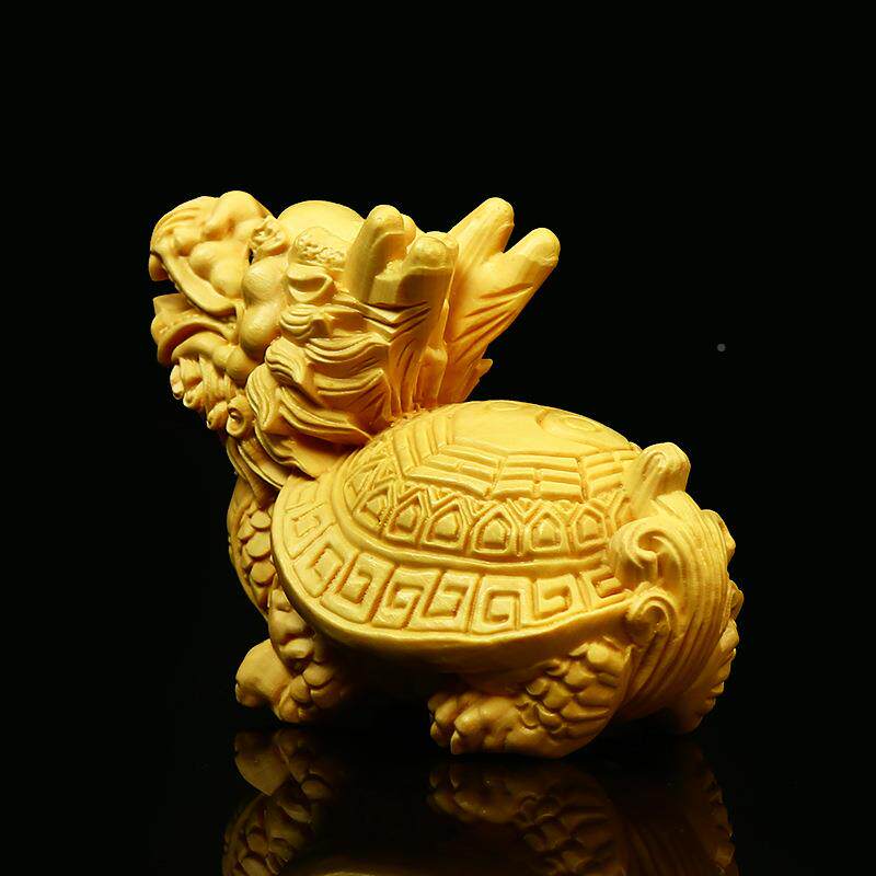 黄杨木雕摆随件刻工玩艺品文玩手把件男士身挂件把护龙龟身木创意