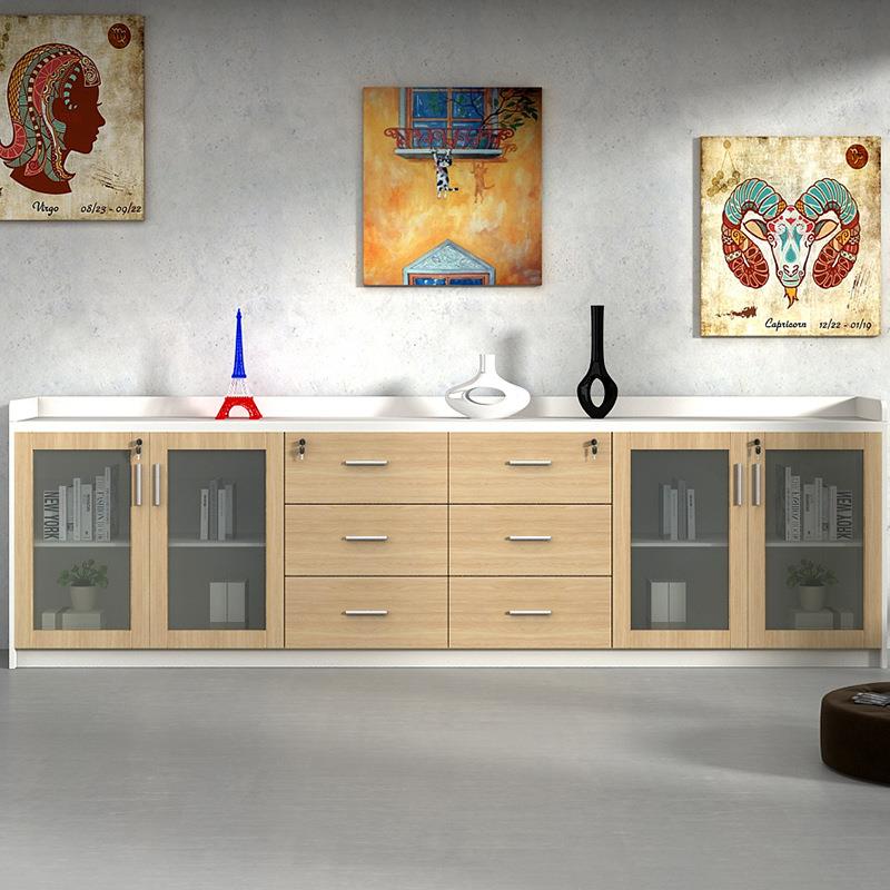 茶文W-03件活动柜移动柜办公带柜矮柜柜锁三抽屉储物桌下小柜子水