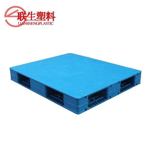 40卡双面塑胶托盘平板四面进叉塑料托盘叉车托盘栈板垫板 1.2*1m