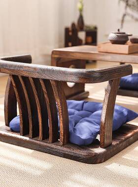 实木靠背圈椅榻米小椅闲子42418家用喝榻茶椅休椅阳台飘桌椅矮款