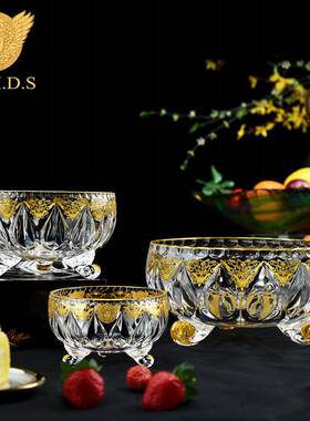 美斗杜莎像GSU人头创意无铅水晶玻璃带盖糖缸果奢盘花瓶果轻欧式