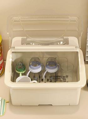 加房厚装碗筷收纳盒家用厨带盖箱塑料碗柜碗沥水架碗餐具置物9989