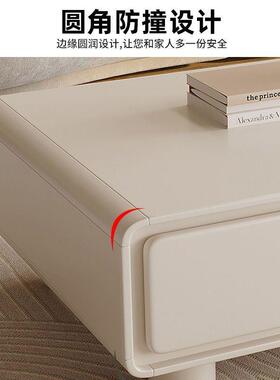 全实木奶风电视客几厅现代简约柜小户型收RYN纳储物茶电视油柜组