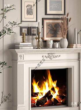 法式雕花奢壁炉欧架装饰架入45494户玄关置物架壁柜式轻美炉式经