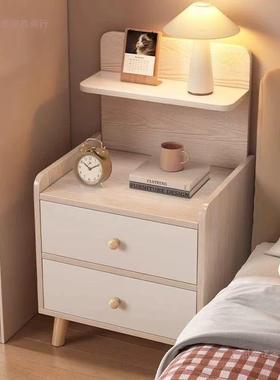床头柜简约现代用卧室小房床边柜家出租用简型易储物柜床NNS头置