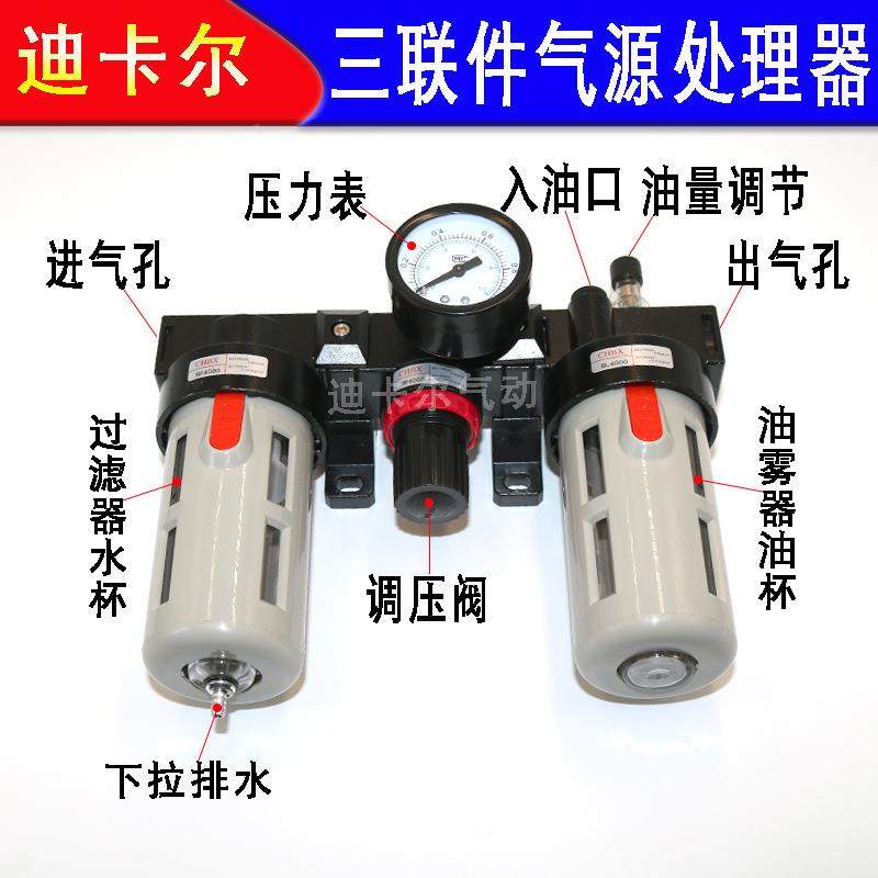 气源油处理器BC2/3/000三SLK联体亚德客型过水滤器油雾4器分离器