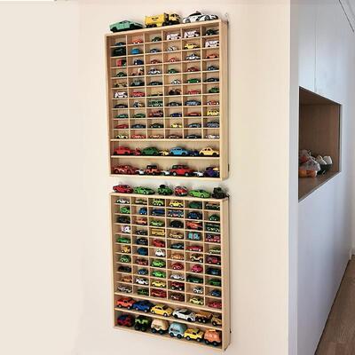 1:64小车气纳壁挂收展39202示格架风火轮多美卡汽车玩具车收纳盒