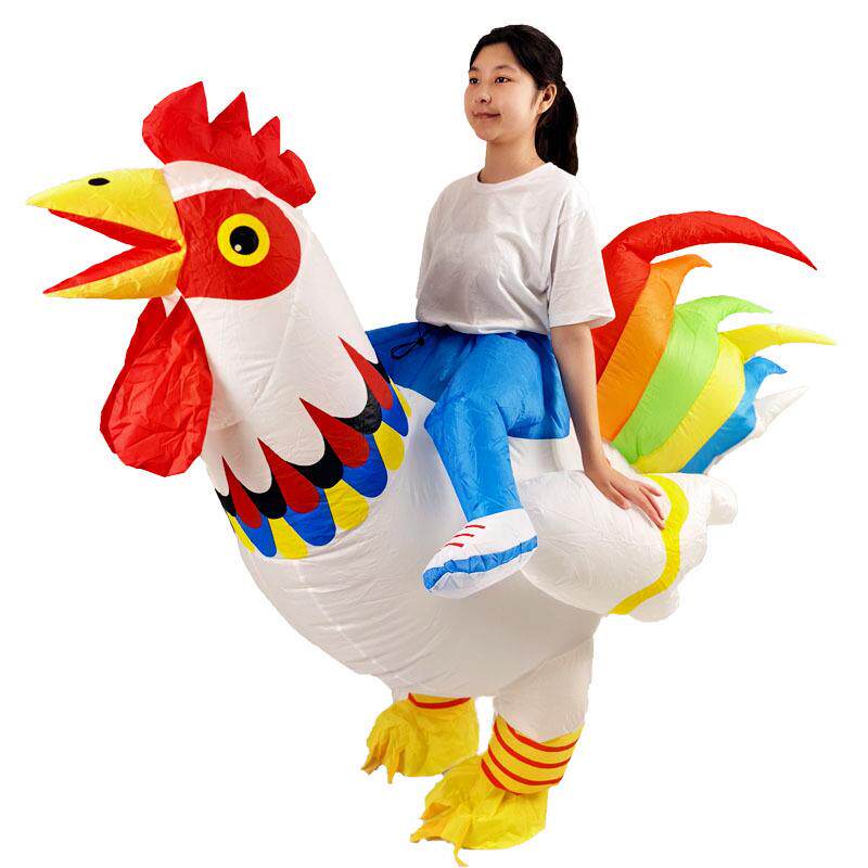 万具圣ZYF节派对儿童成物物人坐骑动表演道玩偶吉祥红公鸡充气服