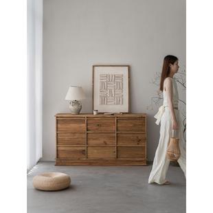 A9L复润家家居古BVG实斗柜木边柜简约松木柜子储老物柜抽屉收纳柜