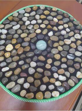 石天然PYC雨花石足疗鹅卵石改岩造七彩走毯脚垫蓝色