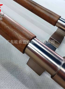 欧肯五金豪华304手不锈晶钢门把高轻奢玫瑰金水KTV83383包厢端大