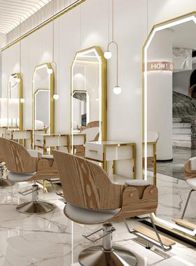 理发店镜台发专网红美发化40083妆镜用子潮款挂墙简约灯LED廊剪带