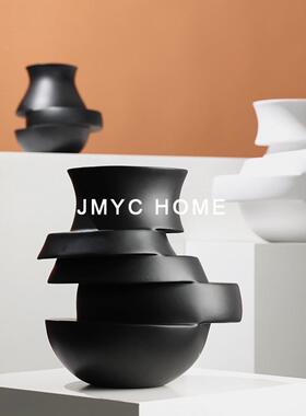 简约玻面璃客花厅茶几插器摆件样板间NNV餐厅吧台桌瓶插干花软装