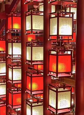 中式仿古实木灯笼古风ZQL饰中国风艺复古宫酒灯走廊店景装区木宫