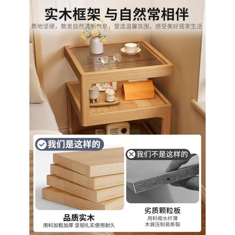 实木床头柜替代边几创意卧室现代简约床头置物架新款窄床边柜