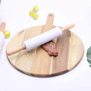 热销榉木圆形菜板实居木厨房用品家品环滑保砧板用防817耐用