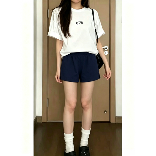 美式辣妹高腰薄款运动短裤