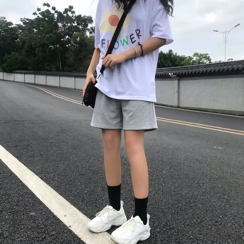 夏季薄款五分高腰显腿长短裤女
