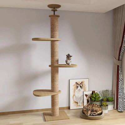 Cat Tree Floor To Ceiling Cat Tower with With Scratching Pos