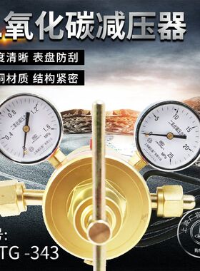 上减牌YQTG-343二氧化碳管道式电加热减压器阀压力表上海减压器厂